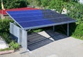 New carport with semi transparent photovoltaik moduls Royalty Free Stock Photo
