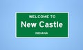 New Castle, Indiana city limit sign. Town sign from the USA. Royalty Free Stock Photo