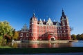 New Castle and moat in the park Muskauer Royalty Free Stock Photo