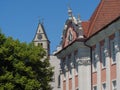 New Castle with Parish Church of the Visitation of the Virgin Mary in Meersburg, Germany Royalty Free Stock Photo