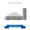 New Cathedral Managua Nicaragua vector flat attraction landmark