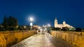 The New Cathedral and the Roman bridge in Salamanca, Spain Royalty Free Stock Photo