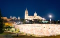 The New Cathedral and the Roman bridge in Salamanca, Spain Royalty Free Stock Photo