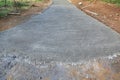 New Cement concrete road with rakes line to slippery roads to prevent slipping