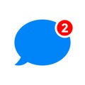 New chat message notification vector icon
