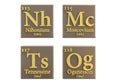 New chemical elements Nihonium, Moscovium, Tennessine and Oganesson