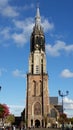 The New Church ( Nieuwe Kerk) - Delft Market Square . Height 108.75m - Netherland. Royalty Free Stock Photo