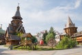The new Church of St. Nicholas, built in the traditions of Russian wooden architecture in Kremlin in Izmailovo Moscow Royalty Free Stock Photo