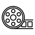 New cinema reel icon, outline style Royalty Free Stock Photo