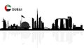 New city Dubai skyline, UAE Urban cityscape, United Arab Emirates skyscraper buildings vector silhouette. vector illustrator Royalty Free Stock Photo