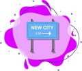 New city sign colored icon. Simple color vector of road signs and junctions icons for ui and ux, website or mobile application Royalty Free Stock Photo