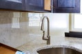 New classic kitchen in modern style a new sink in kitchen Royalty Free Stock Photo