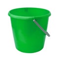 New, classic, plastic bucket. Green bucket isolated on a white background Royalty Free Stock Photo