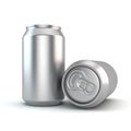 New clean aluminium cans isolated on white background Royalty Free Stock Photo