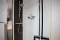 Modern design shower dark tiles