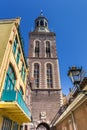 New clock tower in historic city Kampen Royalty Free Stock Photo