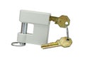 New close metal padlock