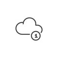 New cloud notification outline icon Royalty Free Stock Photo