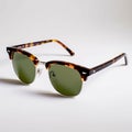 New Clubmaster Sunglasses With Brown Tortoise And Green Lens Shades Royalty Free Stock Photo