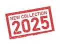 New collection 2025 red stamp. Grange mark in red paint on white background. Vector Royalty Free Stock Photo