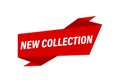 New Collection written, red flat banner New Collection