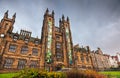 New College building, The University of Edinburgh in Scotland during an autumn cloudy morning. Royalty Free Stock Photo