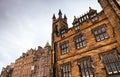 New College building, The University of Edinburgh in Scotland during an autumn cloudy morning. Royalty Free Stock Photo