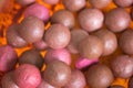 New colored blush in the balls close-up Royalty Free Stock Photo