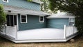 New composite deck on back of house Royalty Free Stock Photo