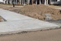 new concrete footpath sidewalk asphalt outdoor row ground Royalty Free Stock Photo