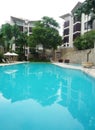 New condominium architecture & pool Royalty Free Stock Photo