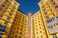 New-constructed multi-storey residential building. Royalty Free Stock Photo