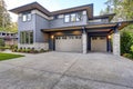 New construction home with wood and stone siding Royalty Free Stock Photo