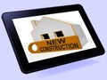 New Construction House Tablet Means Brand New Home Or Building Royalty Free Stock Photo