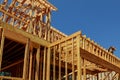 New Construction Wood Home Framing Abstract. Royalty Free Stock Photo