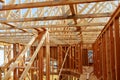 New Construction Wood Home Framing Abstract. Royalty Free Stock Photo