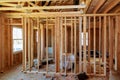 New Construction Wood Home Framing Abstract. Royalty Free Stock Photo