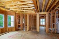 New Construction Wood Home Framing Abstract. Royalty Free Stock Photo