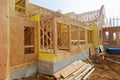 New Construction Wood Home Framing Abstract. Royalty Free Stock Photo