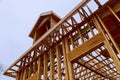 New Construction Wood Home Framing Abstract. Royalty Free Stock Photo