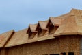 New Construction Wood Home Framing Abstract. Royalty Free Stock Photo