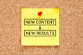 New Content New Results Sticky Note Royalty Free Stock Photo