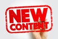 New Content text stamp, concept background Royalty Free Stock Photo