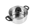 New Cooking Pot Isolated, Metal Saucepan with Glass Lid, Soup Kitchenware, Shiny Stainless Cooking Pot Royalty Free Stock Photo