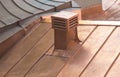 New copper roof and roof vent close Royalty Free Stock Photo