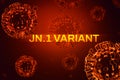 New Coronavirus JN.1 Variant virus illustration background in dark orange color,