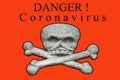 New Coronavirus-2019-nCoV, Wuhan virus concept. Banner with the words danger coronavirus and an image of a skull and crossbones