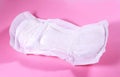 A new cotton white sanitary napkin. Royalty Free Stock Photo