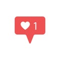 New Counter Notification Icon. Follower. New Icon like 1 symbol, button. Social media like insta ui, app, iphone. Vector