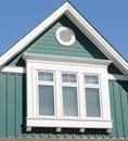 New Home Residence Exterior House Green White Siding